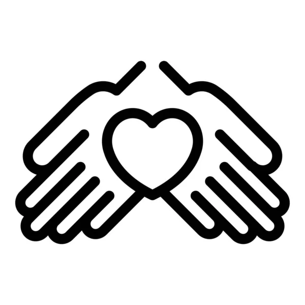 Support hands icon outline vector. Hand help — Stock Vector