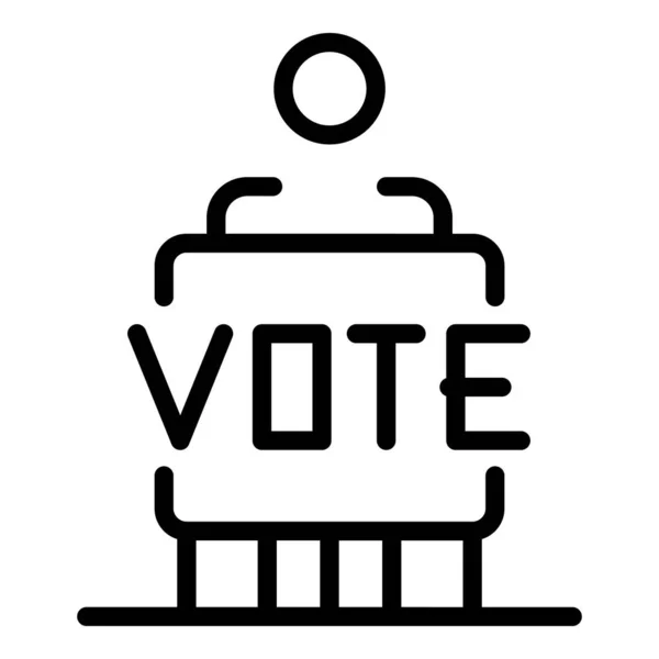 Les gens votent icône contour vecteur. Boîte de scrutin — Image vectorielle