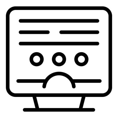 Çevrimiçi ders simgesi ana hatları vektörü. Uzaktan eğitim