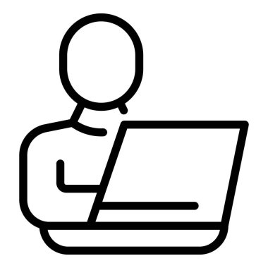 Ev öğrencisi simgesi ana hatları vektörü. Çevrimiçi çalışma