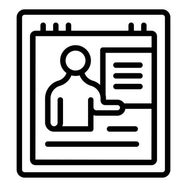 Çevrimiçi öğrenci simgesi ana hatları vektörü. Ev okulu