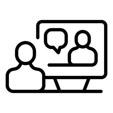 Video sınıfı simgesi ana hatları vektörü. Çevrim içi rota