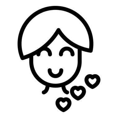 Anne sevgisi ikon ana hatları vektörü. Anneler günü