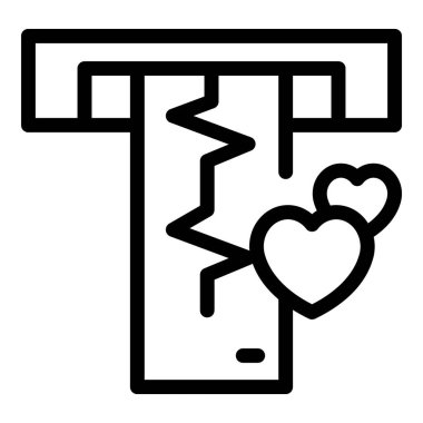 Kardiyogram simgesi dış hat vektörü. Kalp atışı.