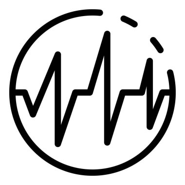 Kalp atışı ikonu ana hatları vektörü. Kalp atışı