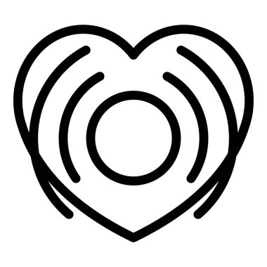 Sonor heart beat ikon ana hatları vektörü. Kardiyogram çarpması