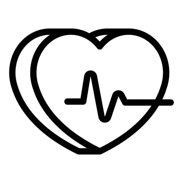 Batimento cardíaco ícone contorno vetor. Palpitante saúde — Vetor de Stock