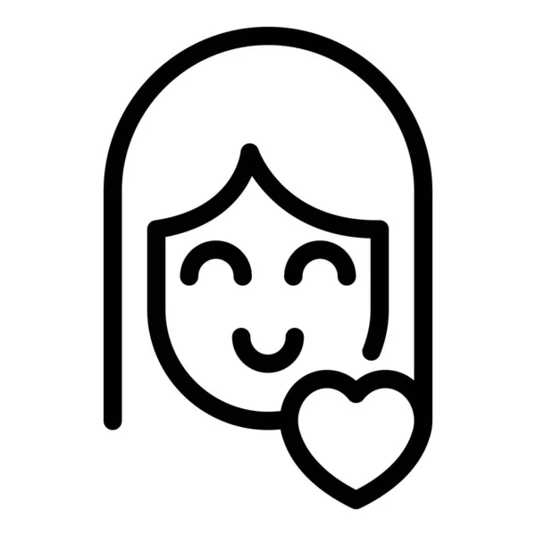 Girl healthy heart icon outline vector. Health people — Stock Vector