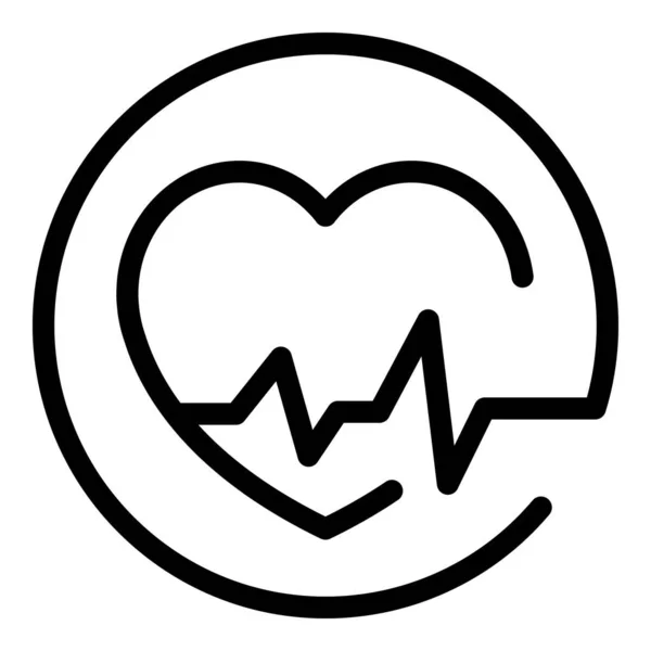 Icono del pulso cardíaco vector contorno. Monitor de frecuencia — Vector de stock