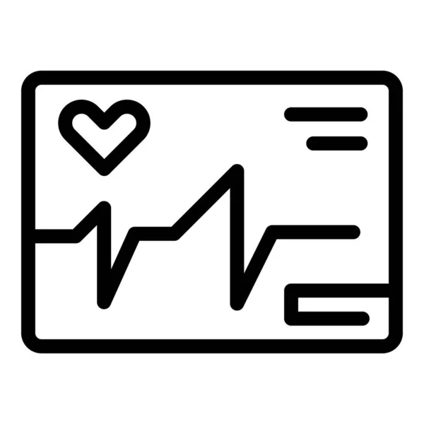 Cardiogram papier pictogram omtrek vector. Ecg hart — Stockvector