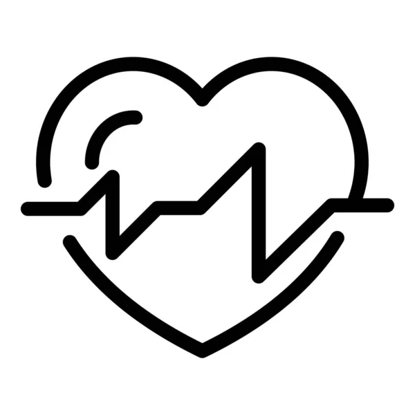 Υγιής διάνυσμα περίγραμμα εικονίδιο καρδιάς. Καρδιακός ρυθμός — Διανυσματικό Αρχείο