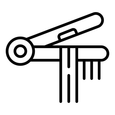 Saç ütüleme ikonu ana hatları vektörü. Demir düzleştirici