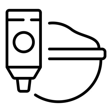 Saç boyama ikonu ana hatları vektörü. Kozmetik tozu