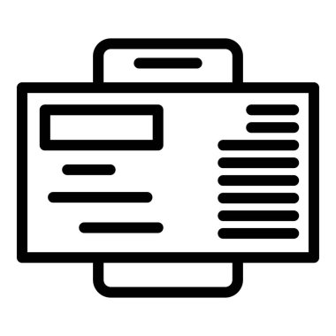 Akıllı telefon posta simgesi ana hatları vektörü. Telefon postası