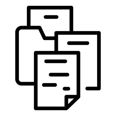 Kağıt kaydı simge ana hatları vektörü tutuyor. Dosya dizini