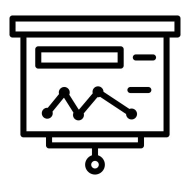 Duvar grafiği simgesi ana hatları vektörü. Ofis içi