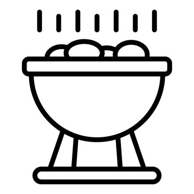 BBQ simgesi ana hatları vektörü. Izgara ızgara