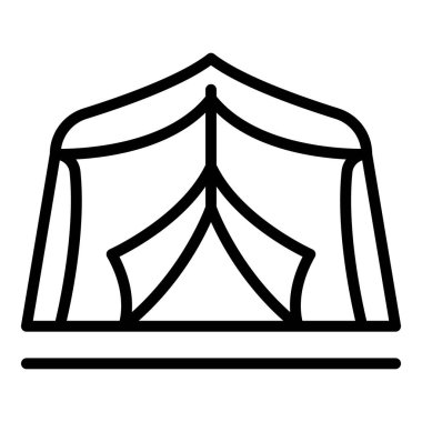 Bahçe çadırı ikonu ana hatları vektörü. Pavilion tabelası