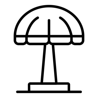 Bahçe şemsiyesi ikonu ana hat vektörü. Açık hava şemsiyesi