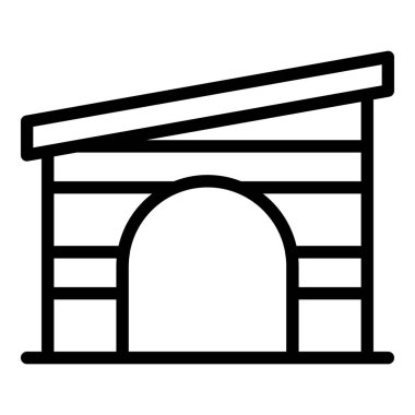 Köpek kulübesi ikonu ana hat vektörü. Evcil hayvan evi