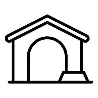 Köpek kulübesi ikonu ana hat vektörü. Evcil hayvan evi