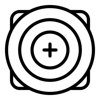 Rekabet hedefi ikon ana hatları vektörü. Ok hedefi