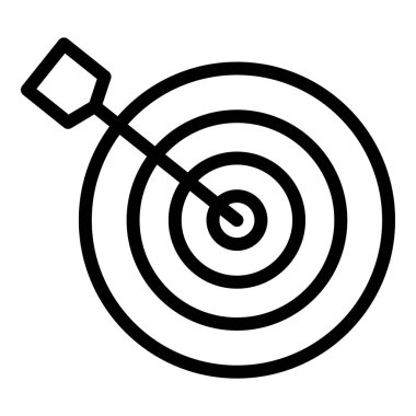 Okçuluk kurulu hedef simgesi ana hat vektörü. Hedef dartı.