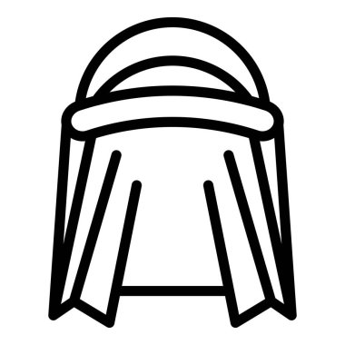 Arap türban simgesi ana hat vektörü. Hint Pagdi