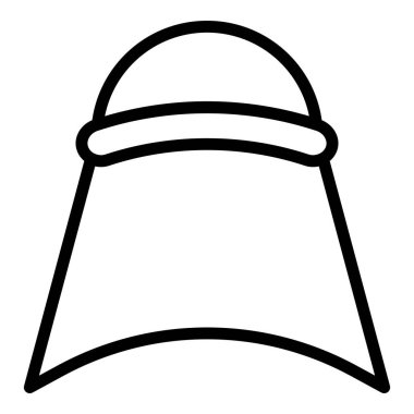 Oriental başlık ikonu ana hat vektörü. Hint şapkası