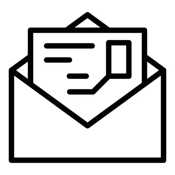 Umrissvektor für E-Mail-Symbole. E-Mail-Brief — Stockvektor