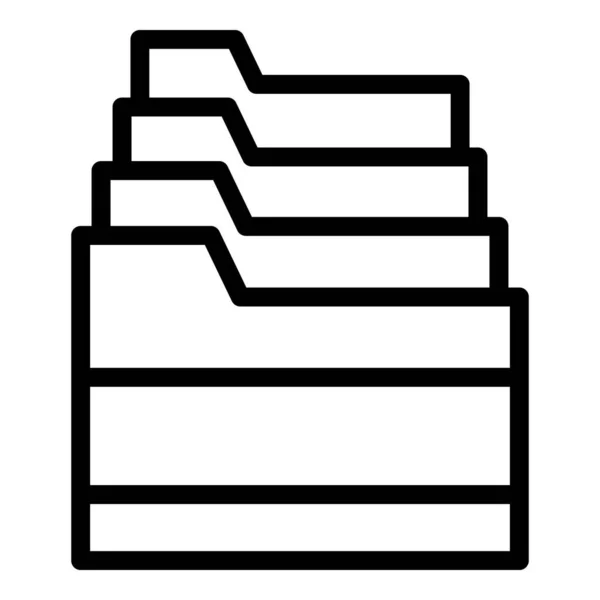 Carpeta apilar icono contorno vector. Documento de archivo — Vector de stock