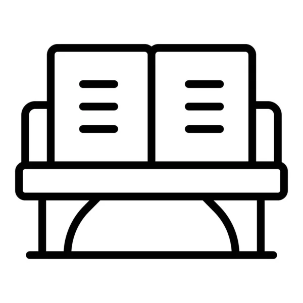 Utomhus soffa ikon kontur vektor. Trädgårdsstol — Stock vektor