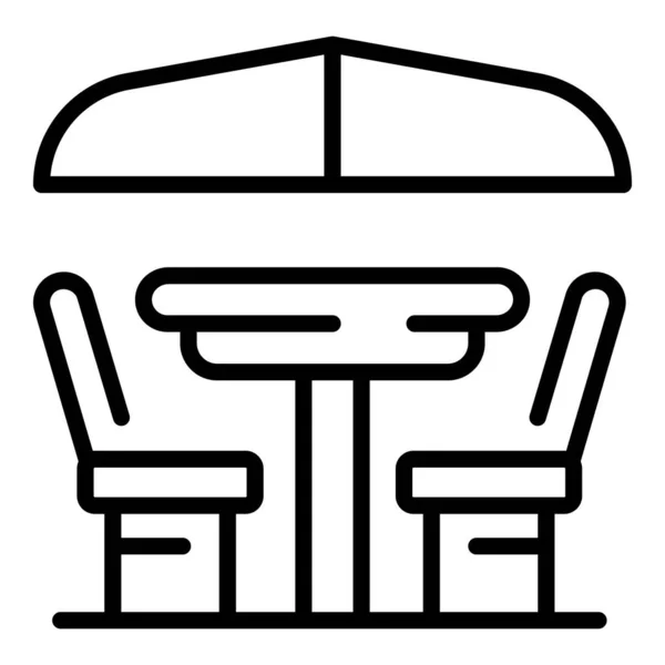 Patio tabel pictogram contouren vector. Picknick buiten — Stockvector