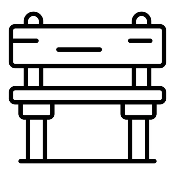Garden bench icon outline vektor. Kursi kayu - Stok Vektor