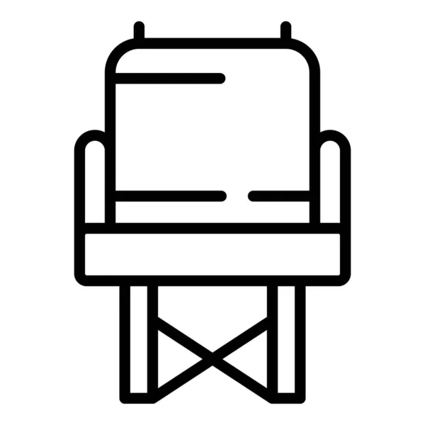 Icono de la silla de pesca contorno vector. Silla portátil — Vector de stock