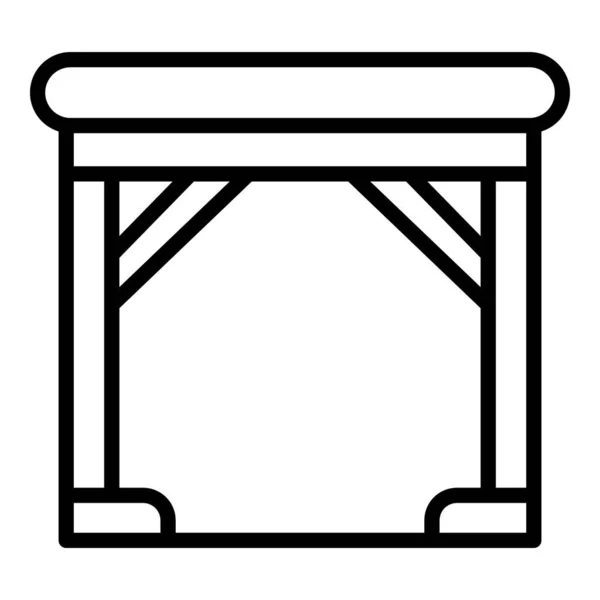 Drewniany rysunek ikony tabeli wektor. Siedzenie zewnętrzne — Wektor stockowy