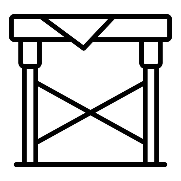 Tabla plegable icono contorno vector. Banco plegable — Archivo Imágenes Vectoriales