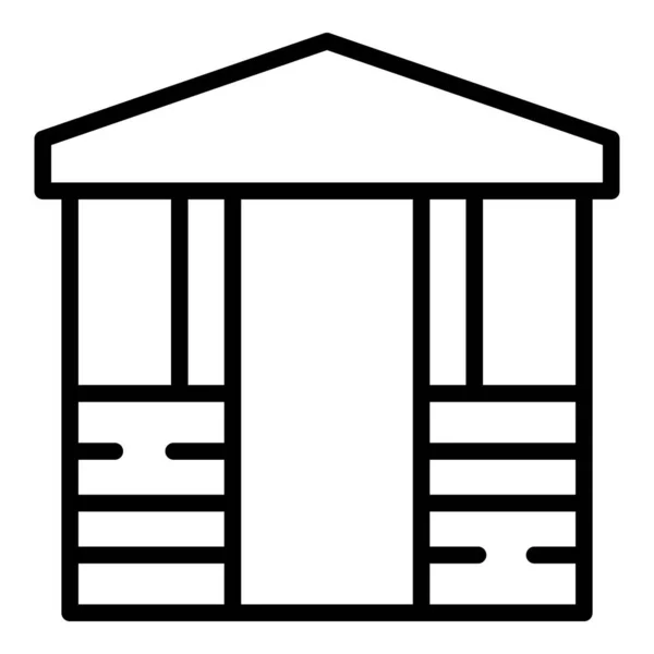 Gazebo ícone contorno vetor. Pavilhão de Pergola — Vetor de Stock
