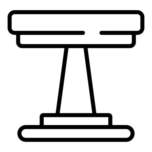 Yuvarlak piknik masası ikonu ana hatları vektörü. Ahşap mutfak. — Stok Vektör