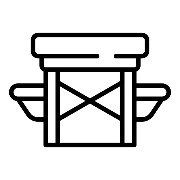 Metalen tafel pictogram omtrek vector. Kunststof stoel — Stockvector