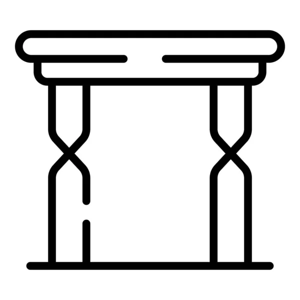 Alta mesa de picnic icono contorno vector. Silla plegable — Vector de stock