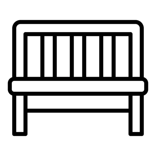 Street Bench icono contorno vector. Parque clásico — Vector de stock