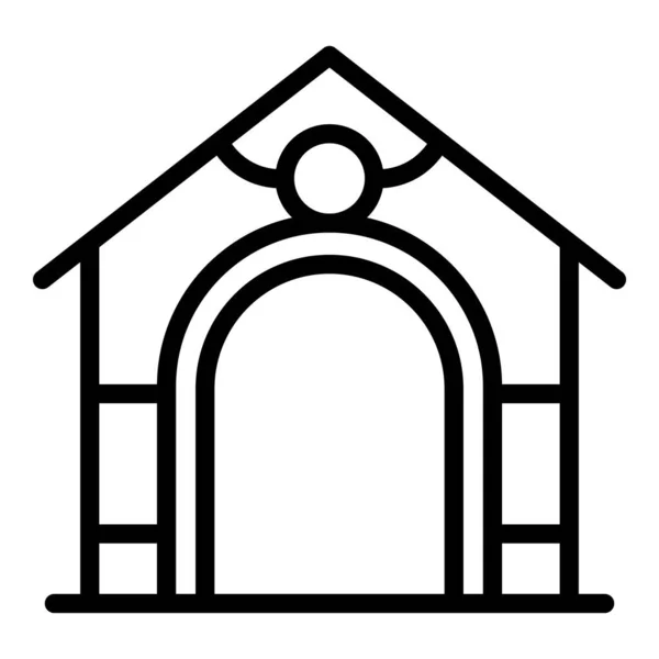 Pet kennel icon outline vector. Dog house. — Stock Vector