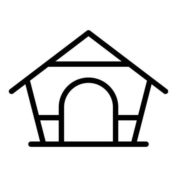 Піктограма будинку собак контурний вектор. Щенячий будинок — стоковий вектор