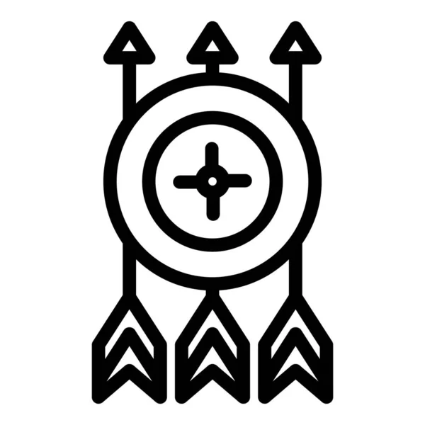 Aim arrow icon outline vector. Target dart — Stock Vector
