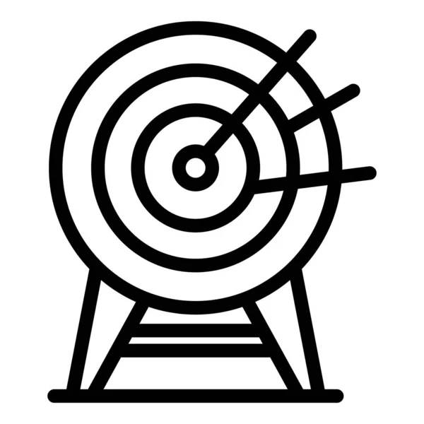 Bågskytte bullseye ikon kontur vektor. Dart mål — Stock vektor