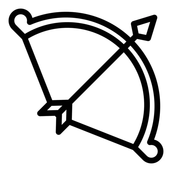 Arme arc icône contour vecteur. Flèche de tir à l'arc — Image vectorielle