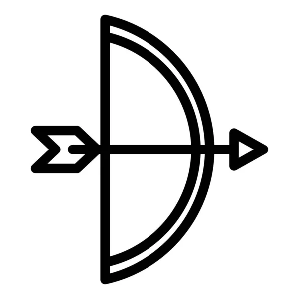 Archer longbow icoon omtrek vector. Pijl — Stockvector