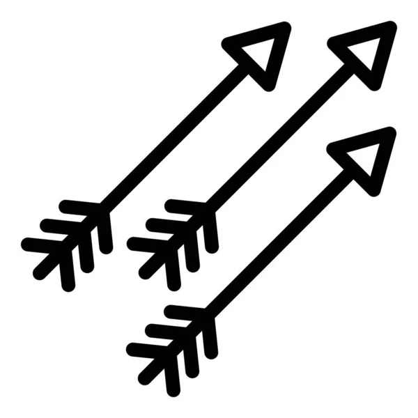 Flèche de tir icône contour vecteur. Arc de tir à l'arc — Image vectorielle