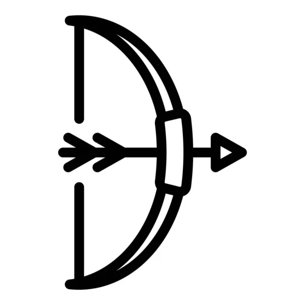 Icono de tiro con arco olímpico contorno vector. Flecha arquero — Vector de stock